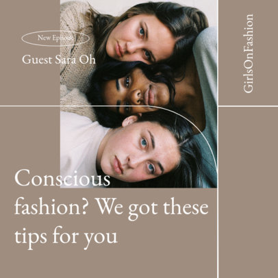 Podcast Cover Design Template for Conscious Fashion-Themed Productions 4078-el1