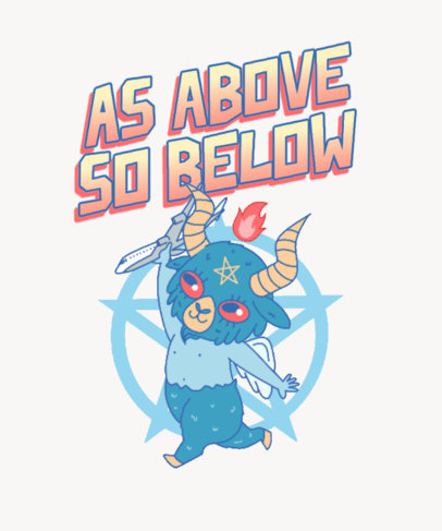 T-Shirt Design Generator Featuring a Quote and a Baphomet-Inspired Character