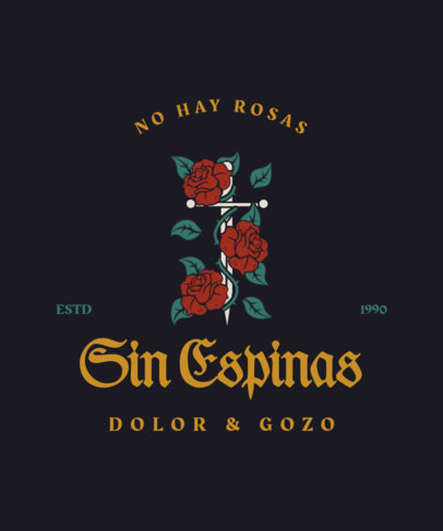 T-Shirt Design Generator Featuring a Throned Rose Illustration 3788H