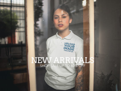 Facebook Ad - Woman Wearing a Polo Shirt While Inside a Classroom