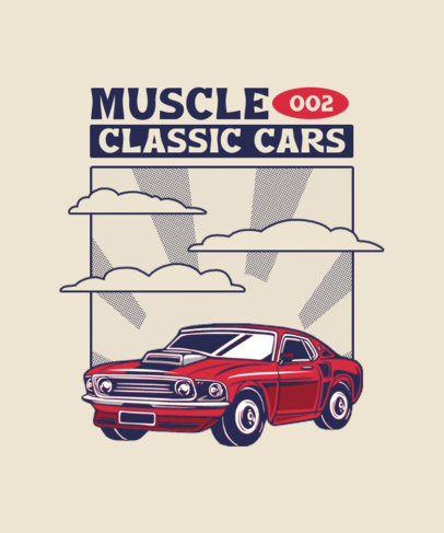 Retro T-Shirt Design Maker Featuring a Muscle Car Illustration 
