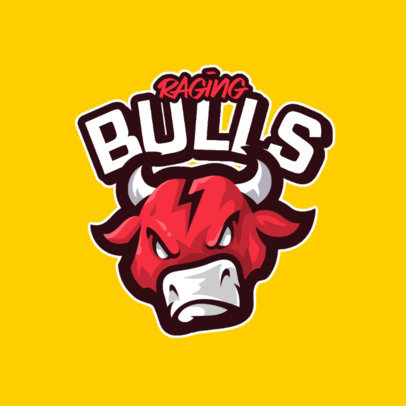 Logo Template for a Gaming Channel Featuring a Raging Bull