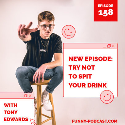 Trendy Podcast Cover Generator for a Comedy Talk Show
