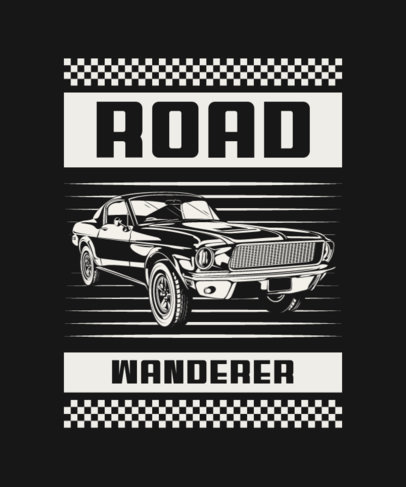 T-Shirt Design Template Featuring a Vintage Muscle Car and a Quote