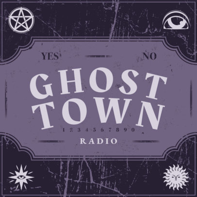 Podcast Cover Generator for a Ghost-Themed Horror Production 4427b