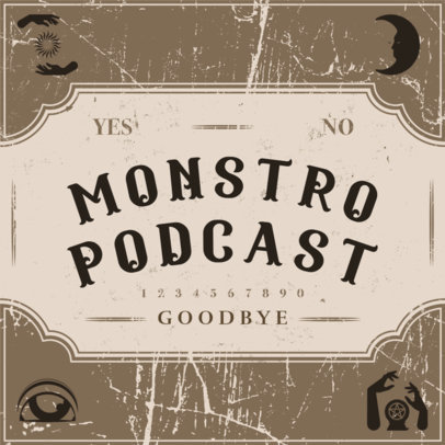 Brazilian Podcast Cover Creator with an Ouija Board Theme 4427c