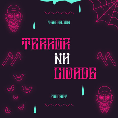 Horror-Themed Podcast Cover Generator With Neon Graphics 4429c