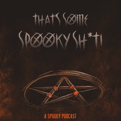 Cover Creator for a Horror Podcast Featuring a Pentagram Graphic 4430d