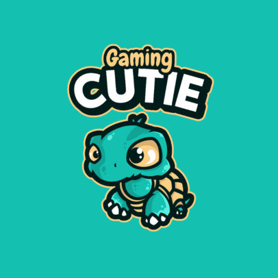 Cute Gaming Logo Maker Featuring a Cartoonish Turtle