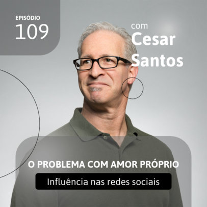 Mental Health Podcast Cover Design Template With a Self-Love Theme 