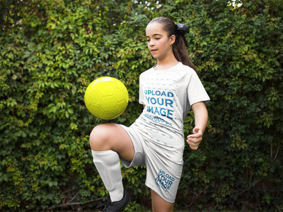 Custom Soccer Jerseys - Girl Playing with the Ball