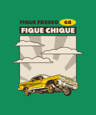 Retro T-Shirt Design Template With Old Car Clipart 