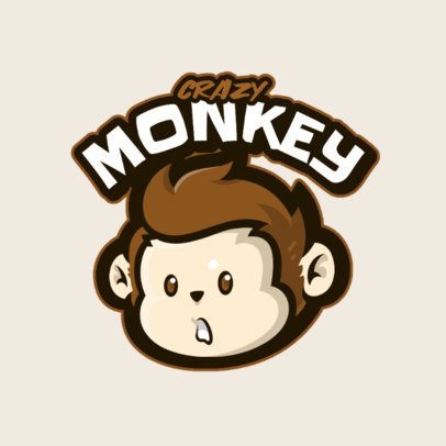 Gaming Logo Template Featuring a Cute Monkey Clipart 