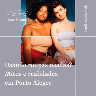 Podcast Cover Creator for a Fashion-Themed Brazilian Production 4078f-el1