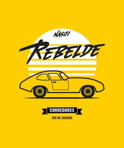 T-Shirt Design Maker Featuring a Vintage Racing Car