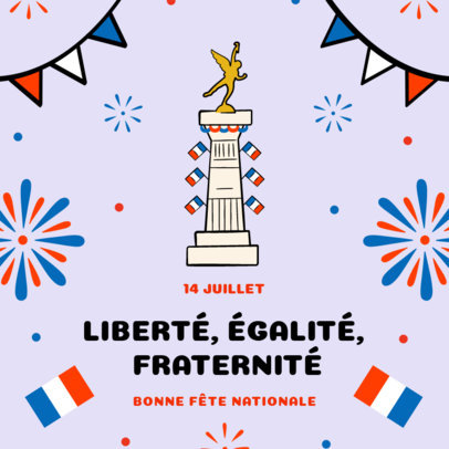 Instagram Post Generator to Commemorate Bastille Day 3772e