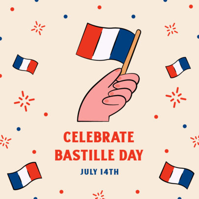 Instagram Post Generator to Celebrate Bastille Day Featuring French Flags  3772c