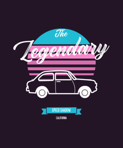 Vintage-Looking T-Shirt Design Template with an Automotive Theme