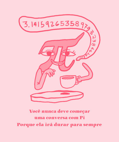 T-Shirt Design Template Featuring a Math Pun