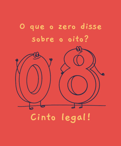 T-Shirt Design Template Featuring Funny Number Cartoons