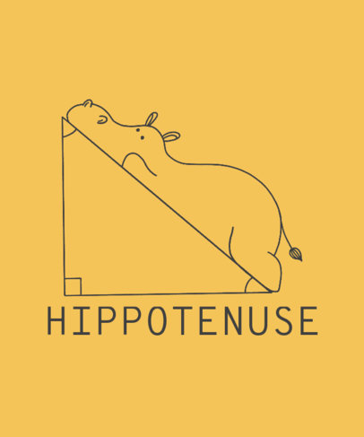T-Shirt Design Maker With a Hippo Graphic and a Geometry Pun