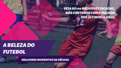 Soccer-Themed YouTube Thumbnail Design Template With Modern Graphics