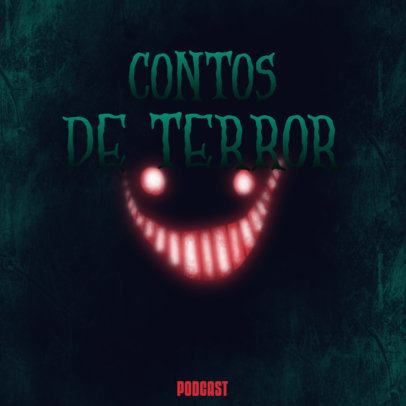 Cover Generator for a Horror Podcast Featuring a Creepy Grin 4430a