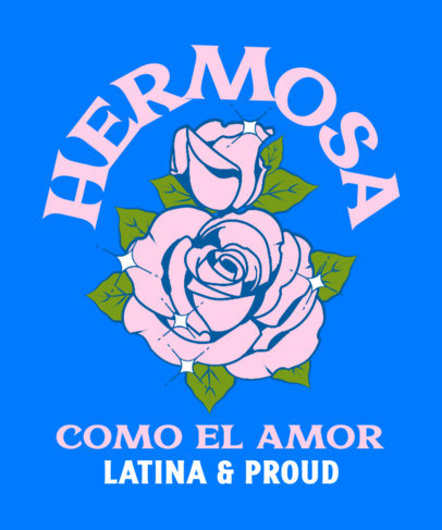 Floral T-Shirt Design Template for Proud Latinas
