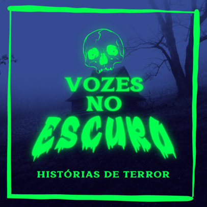 Podcast Cover Design Generator with a Vintage Horror-Style Typography 4428C