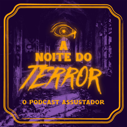 Scary Podcast Cover Maker with a Horror-Themed Background 4428E