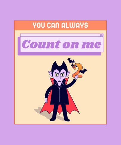 Illustrated T-Shirt Design Creator with a Counting Count Cartoon