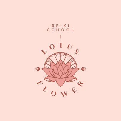 Logo Maker for a Reiki School Featuring a Lotus Flower