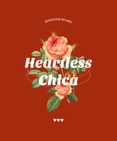 T-Shirt Design Template Featuring a Quote and Floral Graphics 