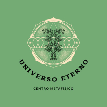 Logo Maker Featuring Metaphysical Graphics and Text in Portuguese