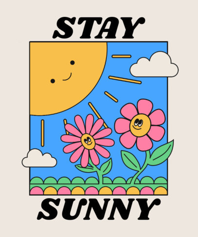 Illustrated T-Shirt Design Maker with Cartoonish Landscape Characters