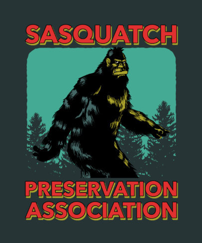 T-Shirt Design Maker Featuring Cryptid Creature Illustrations