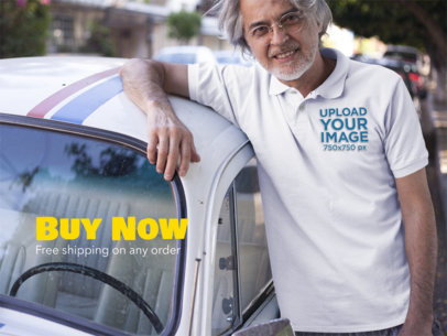 Facebook Ad - Senior Man Wearing a Polo Shirt While Outdoors