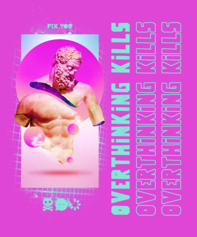 T-Shirt Design Maker Featuring a Neon Grid Aesthetic