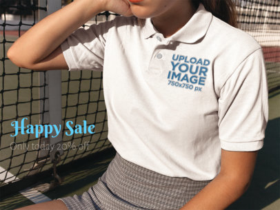 Facebook Ad - Closeup of a Polo Shirt Being Worn by a Woman