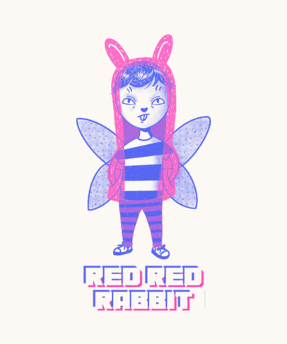 T-Shirt Design Maker Featuring Cartoonish Characters and an Overprint Style