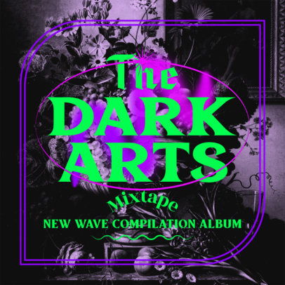 Mixtape Cover Template for a New Wave Music Compilation 4450b