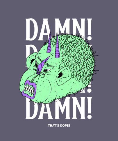 T-Shirt Design Generator Featuring an Ugly Horned Monster Clipart