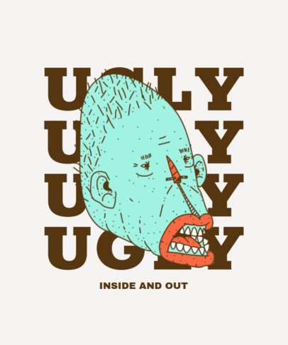 T-Shirt Design Maker With an Irreverent Character Illustration