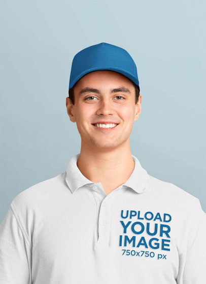 Polo Shirt Mockup Featuring a Smiling Worker 44217-r-el2