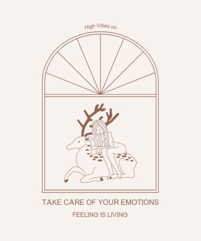 Illustrated T-Shirt Design Generator Featuring a Woman Sitting on a Deer