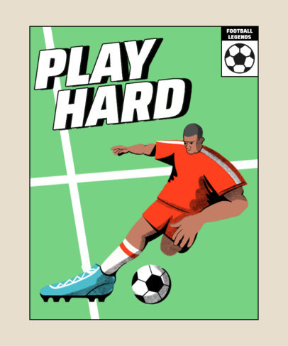 T-Shirt Design Template Featuring Soccer Illustrations