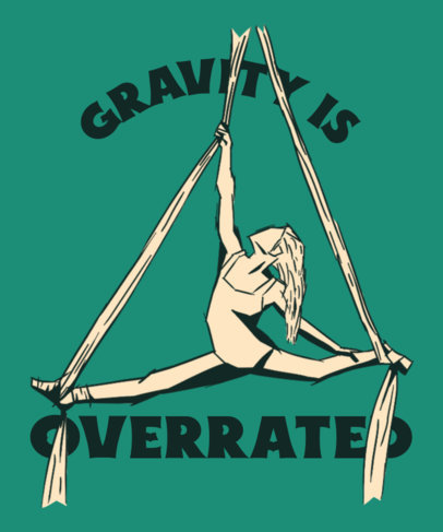 T-Shirt Design Template for Aerial Dancing Enthusiasts