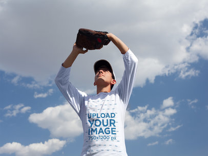 Baseball Uniform Designer - Boy Catching the Ball Outdoors a16370