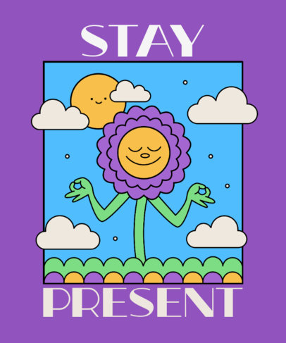 T-Shirt Design Maker Featuring a Happy Plant with a Positive Quote