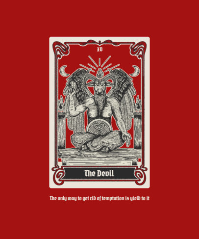 Tarot-Themed T-Shirt Design Generator With an Illustration of the Devil Card